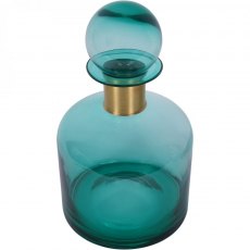 Jorum Collection Glass Bottle Wide with Lid and Brass Detail