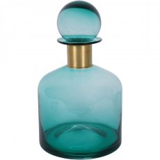 Jorum Collection Glass Bottle Wide with Lid and Brass Detail