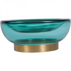 Jorum Collection Glass Bowl with Brass Detail