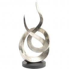 Entwined Silver Flame Aluminium Sculpture