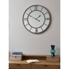 Grey Frame Beaded Mirror Wall Clock Grey Frame Beaded Mirror Wall Clock
