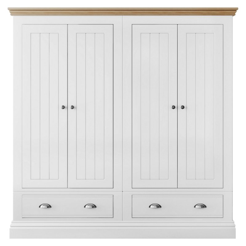 Hill & Hunter New England Small 2 Drawer 4 Door Wardrobe