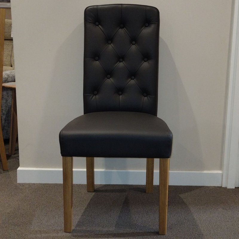 LAMONT Button Dining Chair (in leather)