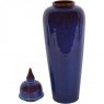 Libra Mediterranean Ginger Jar with Reactive Glazed Blue Ceramic