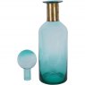 Libra Jorum Collection Glass Bottle Tall With Lid and Brass Detail