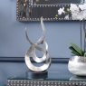 Libra Entwined Silver Flame Aluminium Sculpture