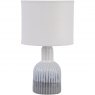 Libra Grey Porcelain Lamp with Ribbed Detailing & White Shade Small